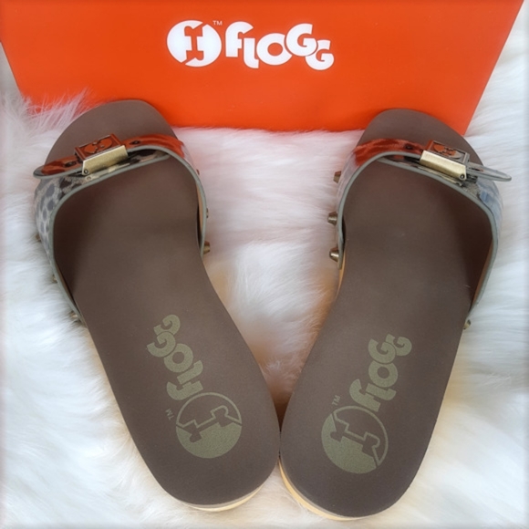 FLOGG Nikita Leopard Print Studded Sandals - Picture 4 of 6